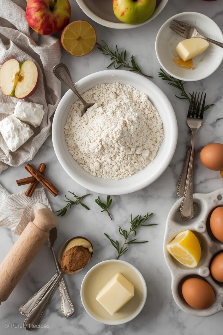 Apple Pie: the ingredients laid out