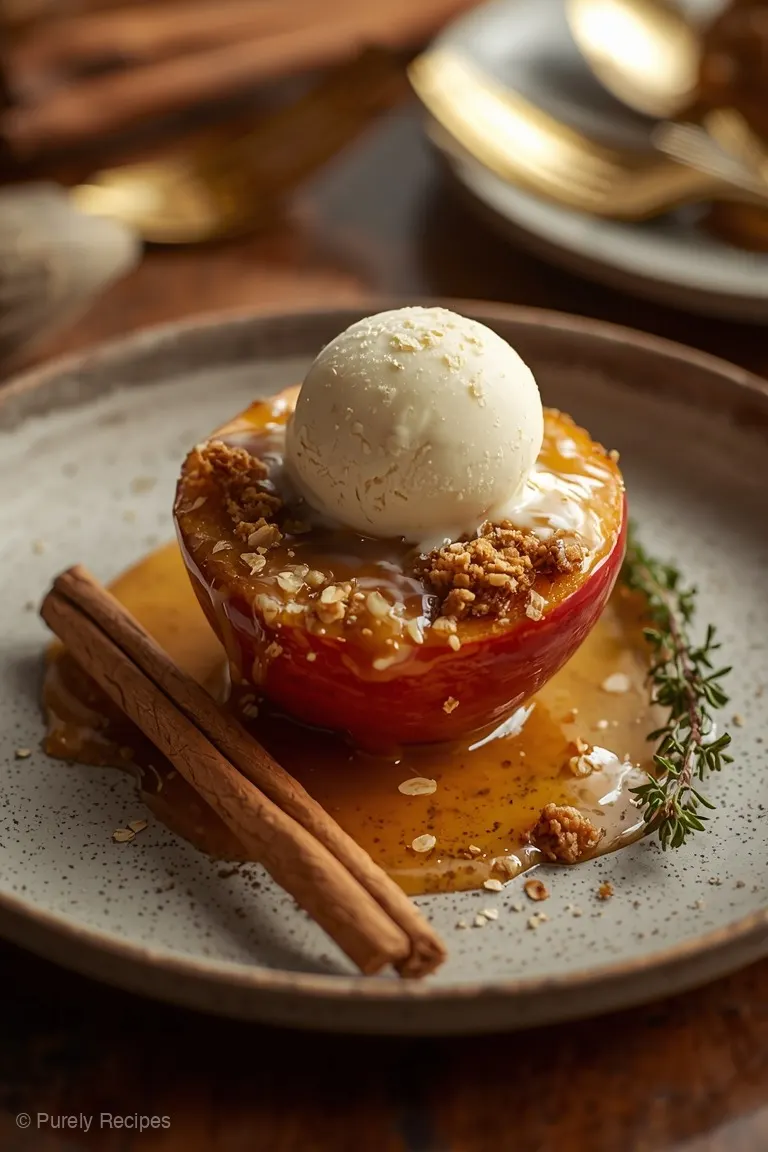 Baked Apples, close up