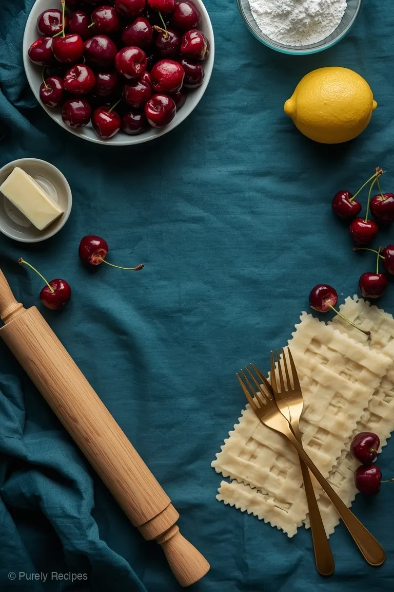Cherry Pie: the ingredients laid out
