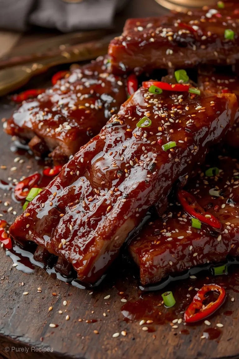 Sticky Ribs, close up