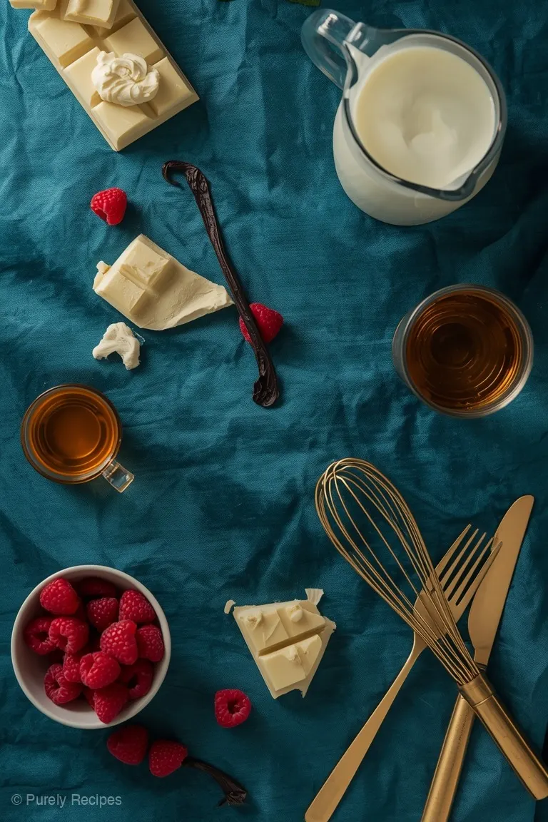 White Chocolate Cream: the ingredients laid out