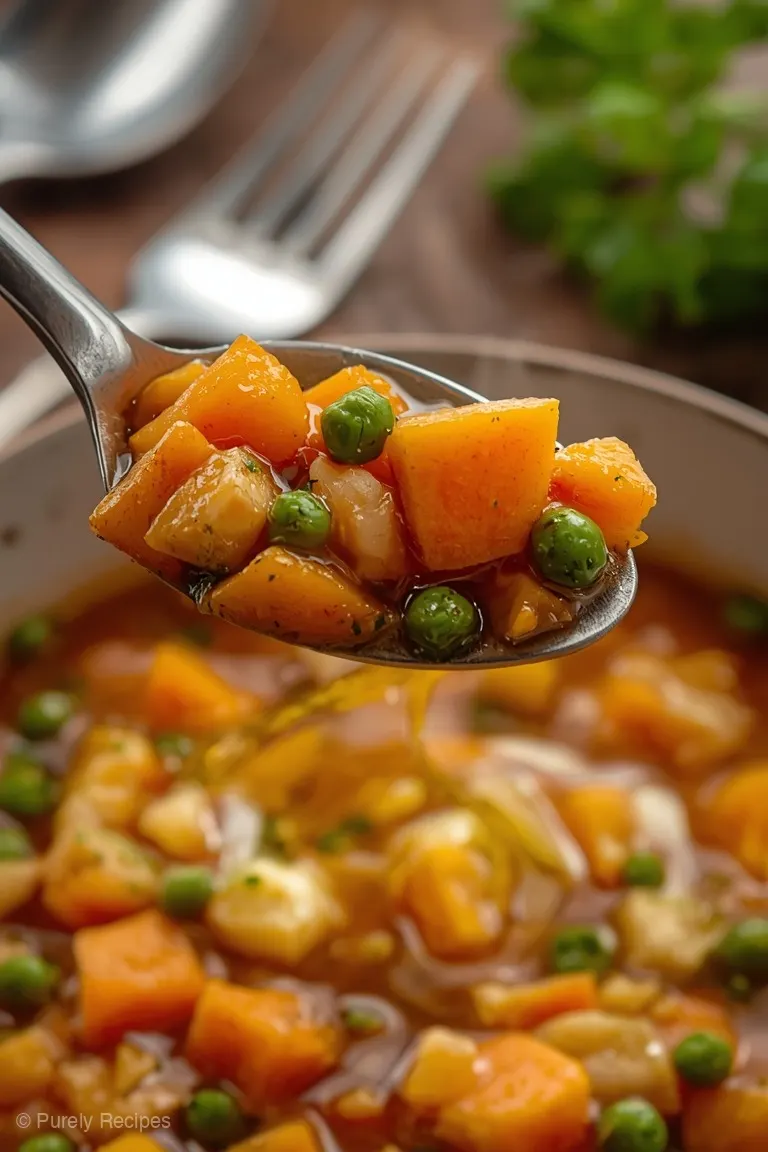 Winter Vegetable Soup, close up
