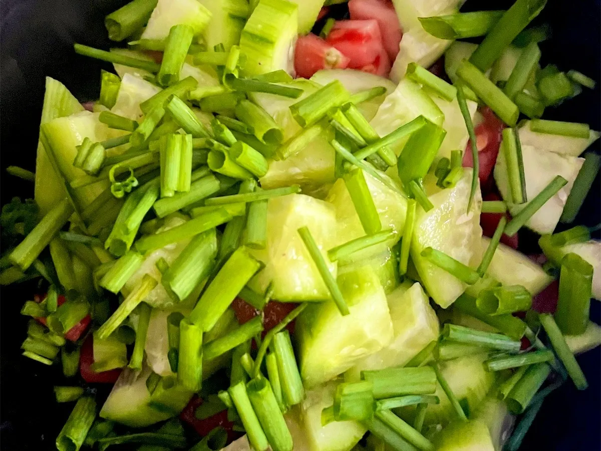 Spring onions, from Tia’s kitchen
